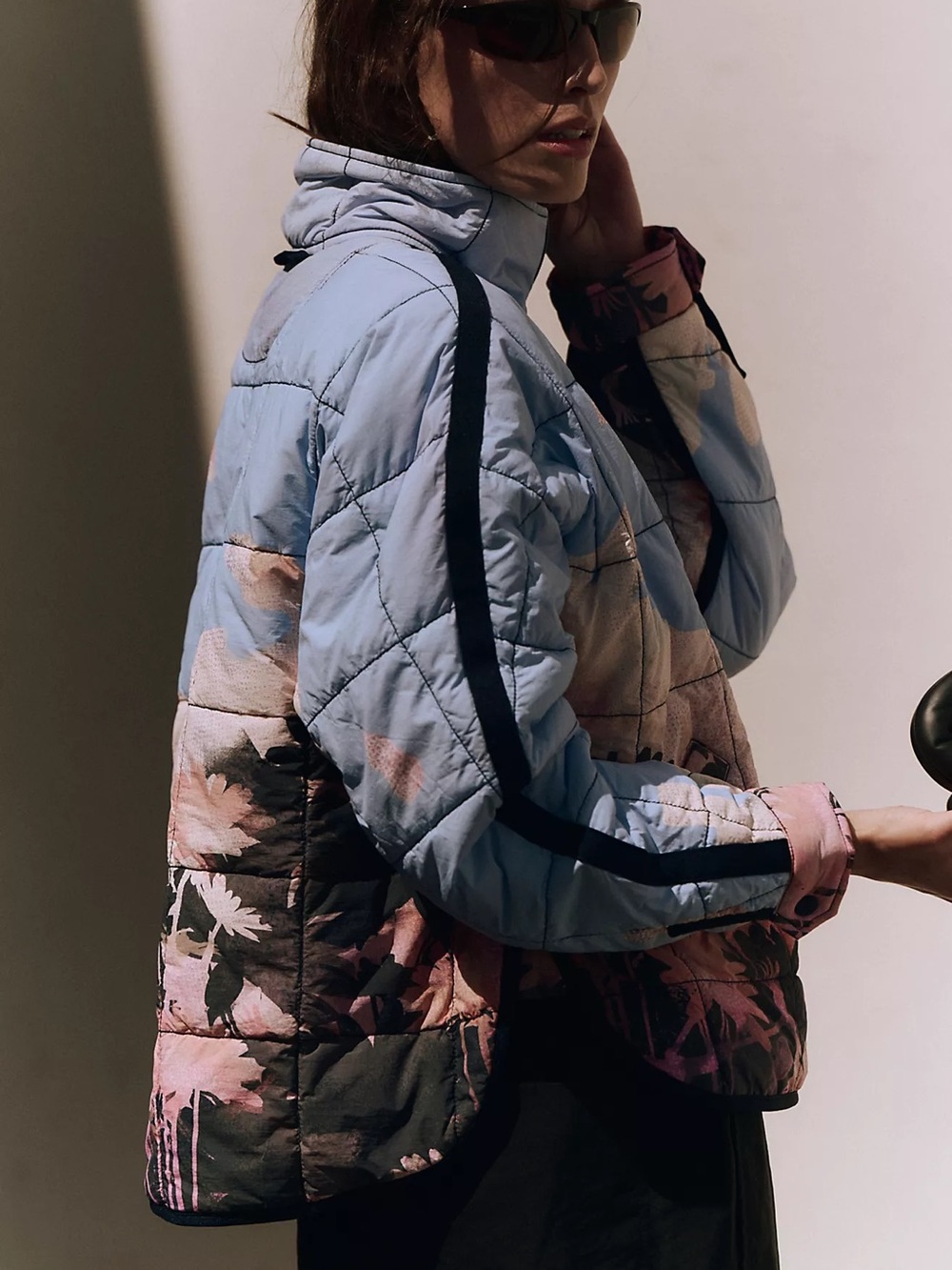 Free People Pippa Printed Packable Puffer Jacket in Dreamland Combo NWT